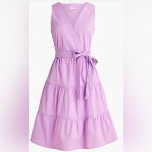 J Crew Factory Faux Wrap Sleeveless Mini Dress Size 6 in Lilac
